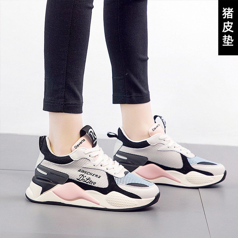 Women's new women's shoes 2021 autumn trend net shoes breathable thick-soled sports shoes running shoes casual shoes women