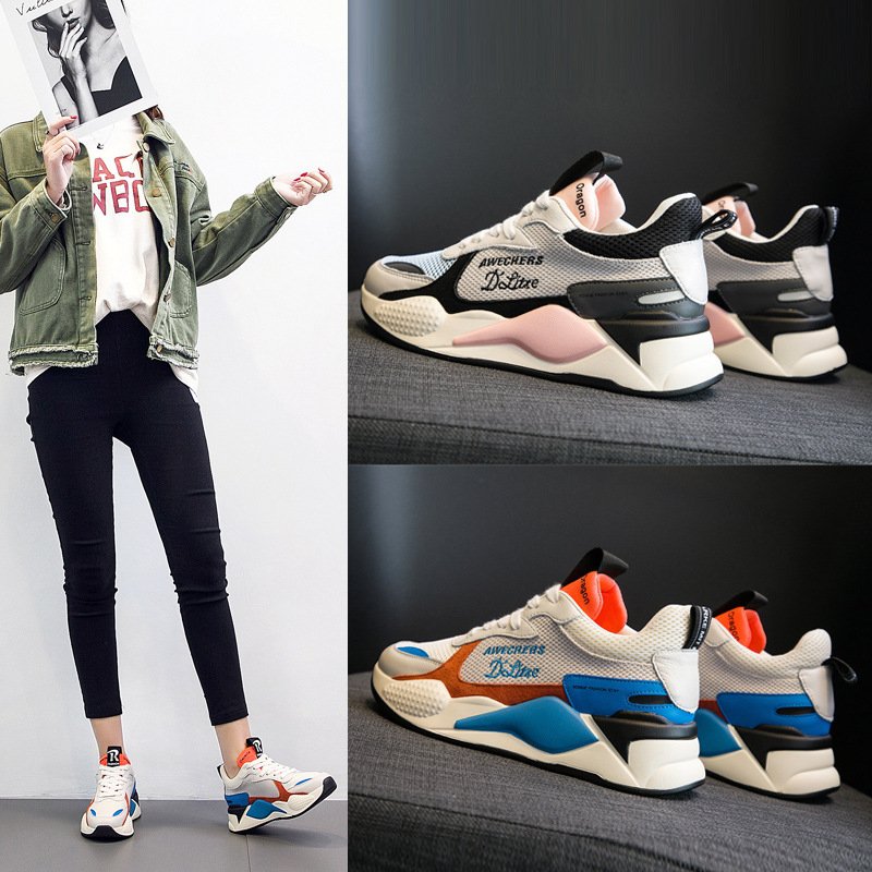 Women's new women's shoes 2021 autumn trend net shoes breathable thick-soled sports shoes running shoes casual shoes women