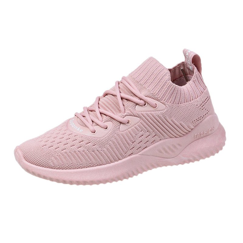 Flying woven stretch socks shoes women 2021 spring and summer breathable student casual sports white shoes lightweight running shoes