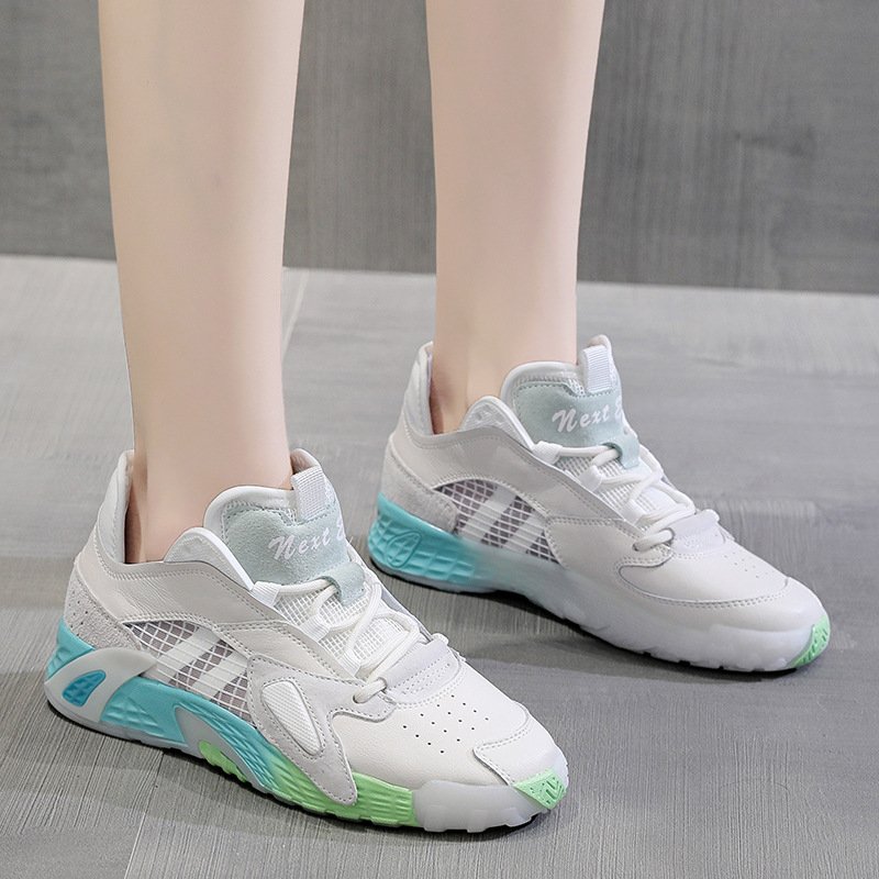 Net shoes women spring new 2021 women's shoes casual fashion lace-up breathable mesh shoes running shoes women