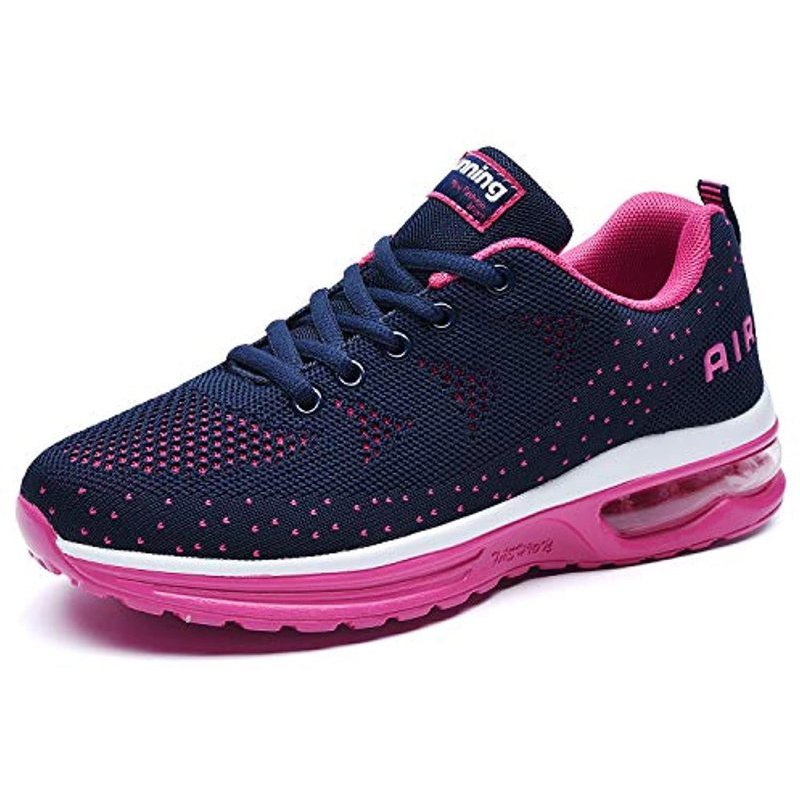 AMAXM Women Air Running Sneakers Athletic Walking Shoes Breathable Tennis for Jogging Gym Sport(US5.5-10 B(M) Rosered