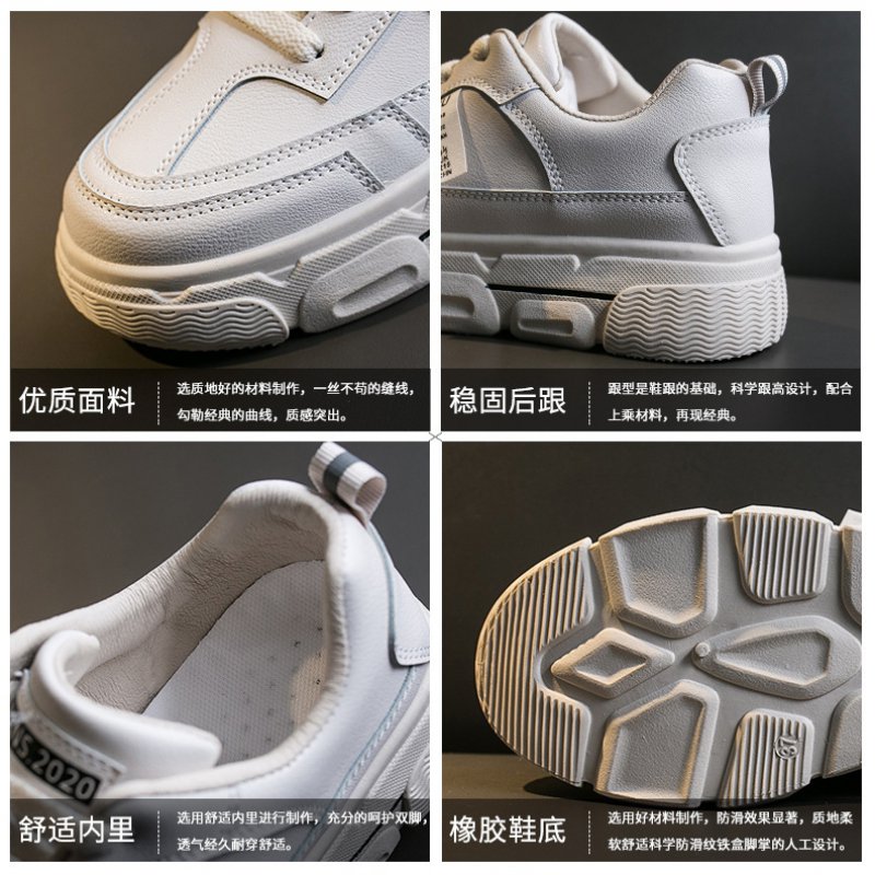 2021 spring new sports shoes female students female flat running white shoes female